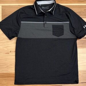 Under Armour Men's Charcoal Polo with Striped Accent